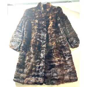 Vintage Wermuth Fur Co. Full-length Brown Handcrafted Fur Coat Sioux Falls, SD